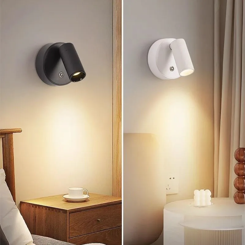 USB-Rechargeable Magnetic LED Wall Lamp Touch-Dimmable Reading Lamp Bedside Lamp Hallway Stairwell Wireless Spotlight Spot Light view 3