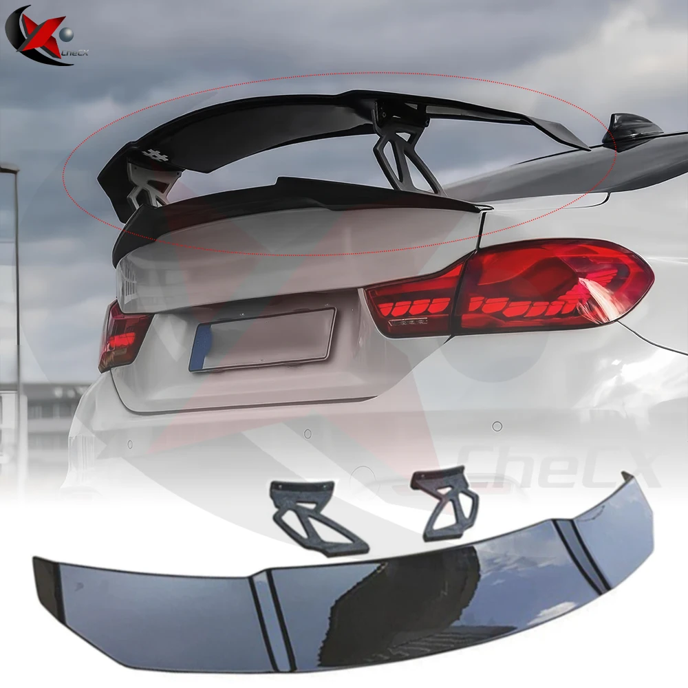 For 2014-2020 BMW 3/4/5 Series M3/4/5 Sedan Sports Car Universal Forged Carbon Fiber Spoiler V-Style Trunk Lid Pneumatic Kit