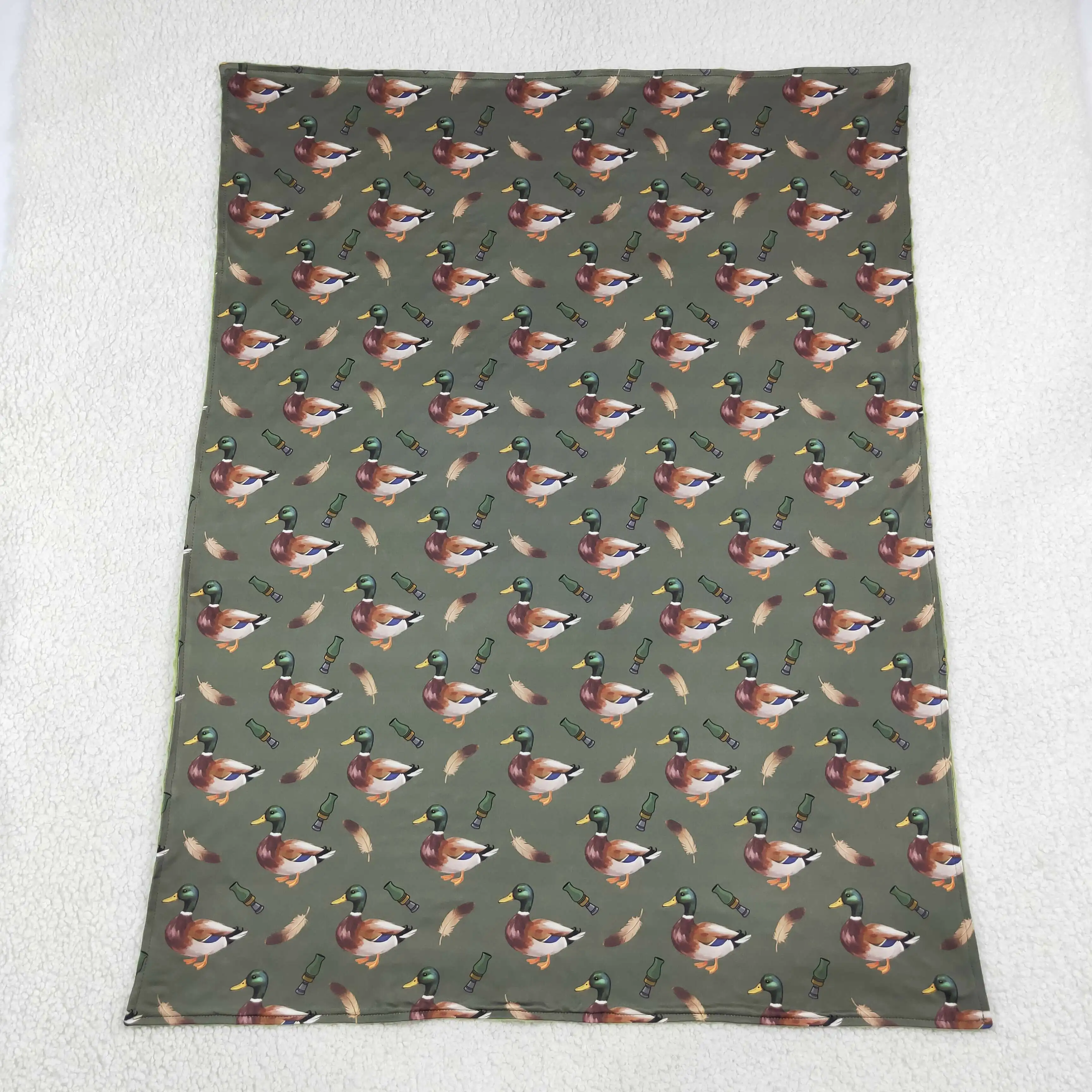 Wholesale Baby Boy Children Thin Quilt Kids Boys Ducks Green Bedding Fleece Toddler Flannel Blanket
