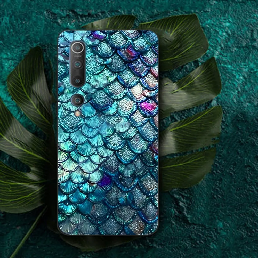 Color pink Fish Scale Pattern Mermaid Phone Case For Redmi Note 4 X 5 A 6 7 8 Pro T 9 Pro 9S 10 Pro 11 Pro 11S 11Epro PocoM3pro