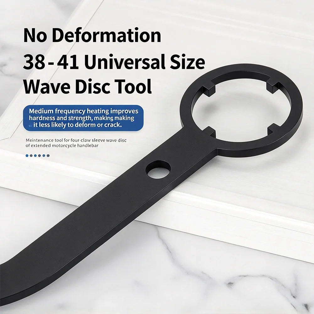 38-41mm Universal 4-Claw Sleeve Wave Disc Wrench Extended Headset Nut Tool For Motorcycle Electric Bike Tricycle Repair
