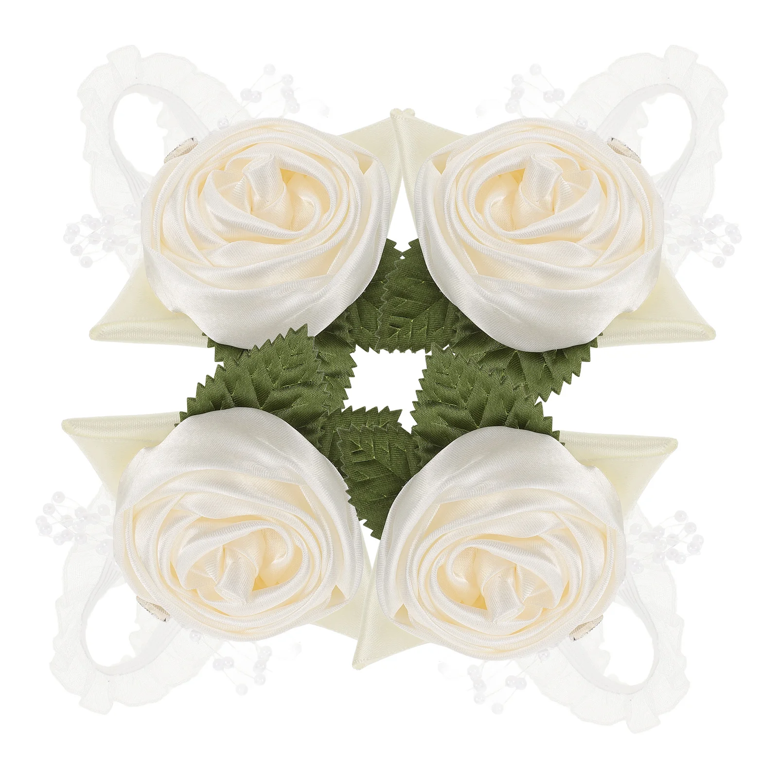 4 قطعة صدر المعصم زهرة اصطناعية وصيفة الشرف سوار حفل زفاف الزفاف الأزهار السوار اكسسوارات الديكور #3