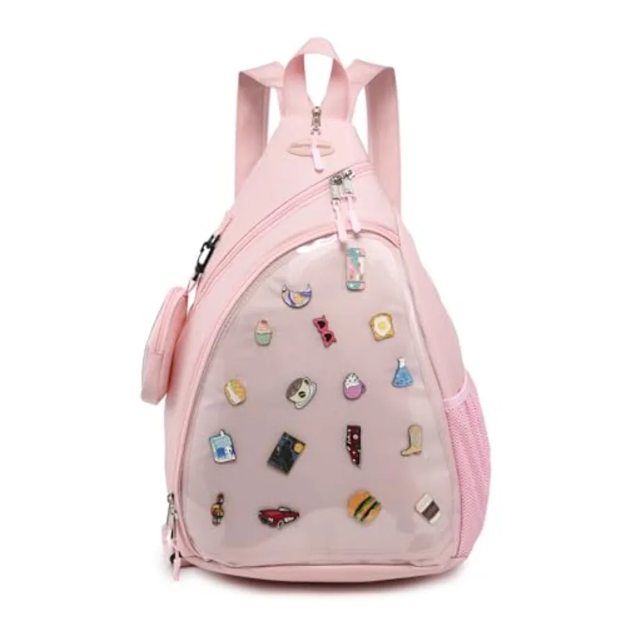 

Oxford Ita Bag Kawaii Pin Display Chest Pack Single Shoulder Bag Sport Backpack Hiking Daypack, Large