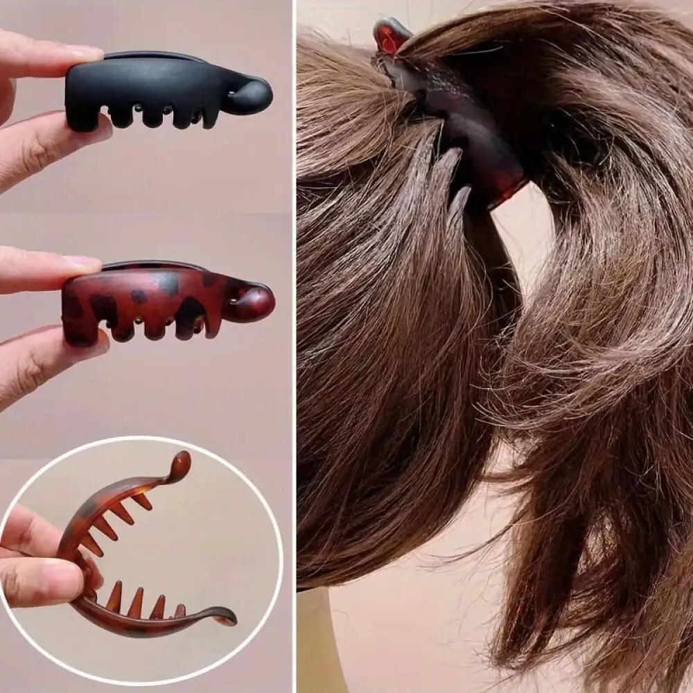 4/1 Stück Bananen-Haarspangen, kleine Größe, vertikale Haarspangen für Damen, elegante Haarnadeln für hohe Pferdeschwänze, Twist-Haarspangen, schlichte Haaraccessoires – Detail 3