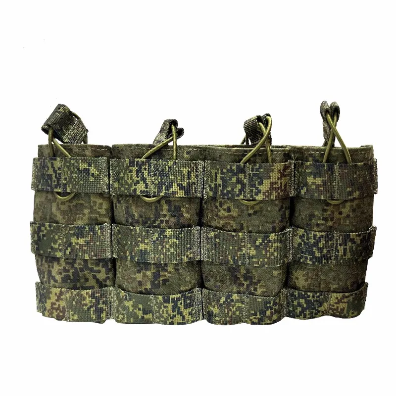 MC A-TACS FG Camouflage Quadruple Magazine Pack Digital Flora EMR Germany Flecktarn Camo Wargame Tactical Vest Jpc Attachment