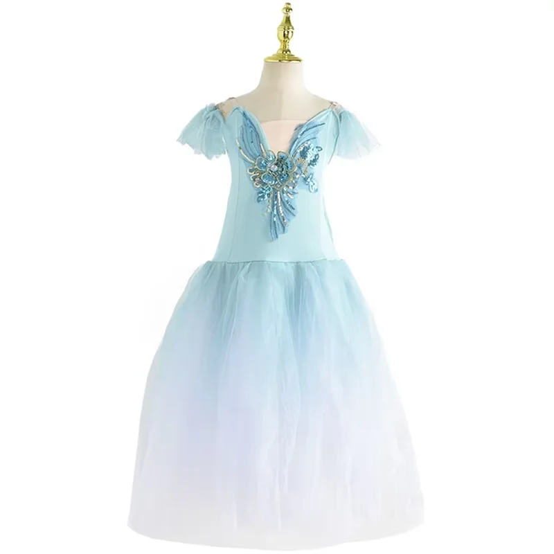

Romantic Flowers Tutu Long Tulle Tutus Ballet Dress Women Girls Ballerina Party Dress Children Ballet Dance Costume