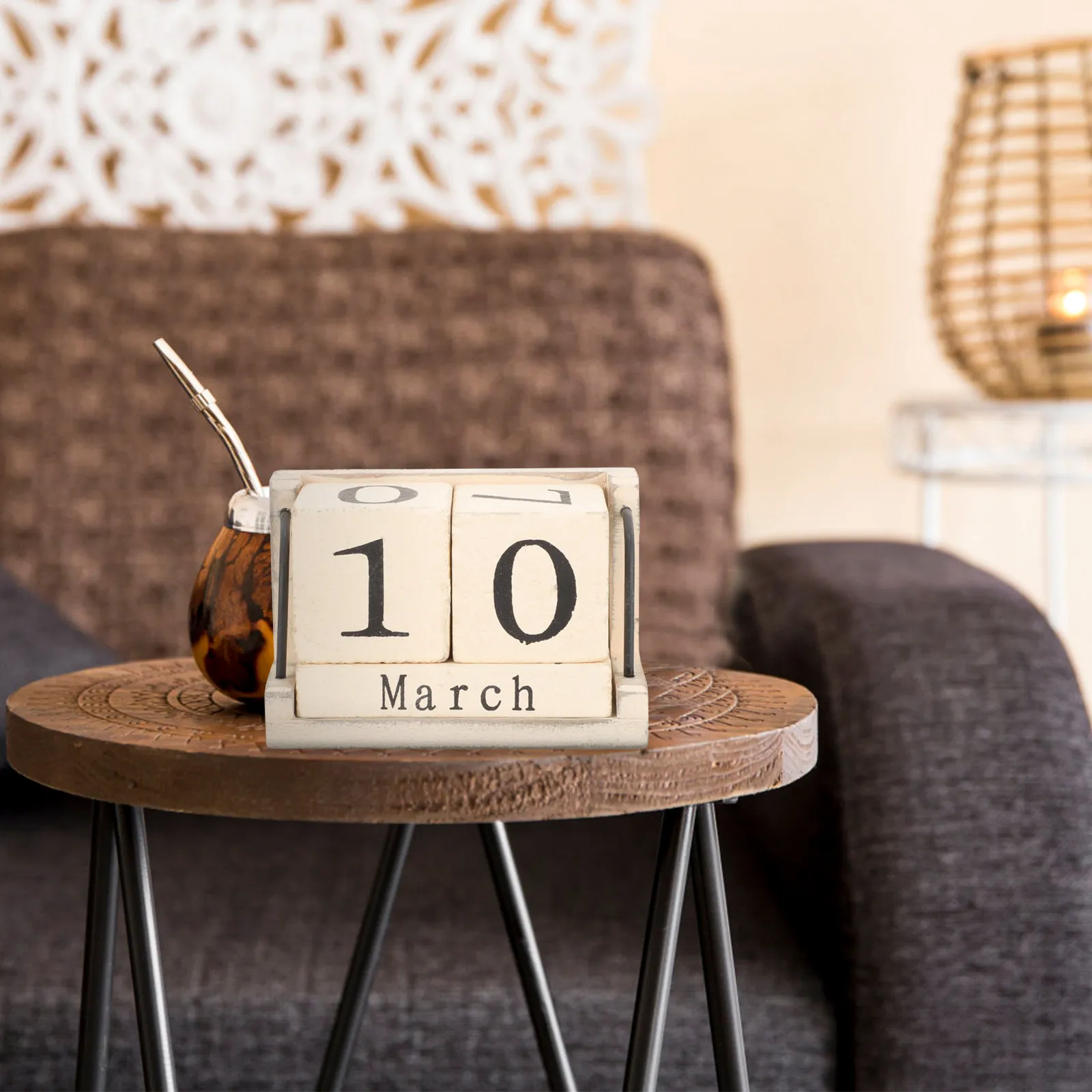 

Деревянный вечный календарь-блок, классический винтажный настольный декор для офиса и дома, настольный календарь-планировщик обратного отсчета