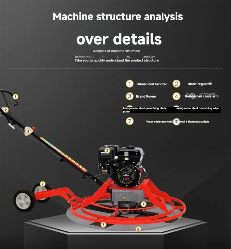 Various Types Power Trowels Includes Concrete Pavement Cement Floor Hand TrowelElectric Engine Core Components
