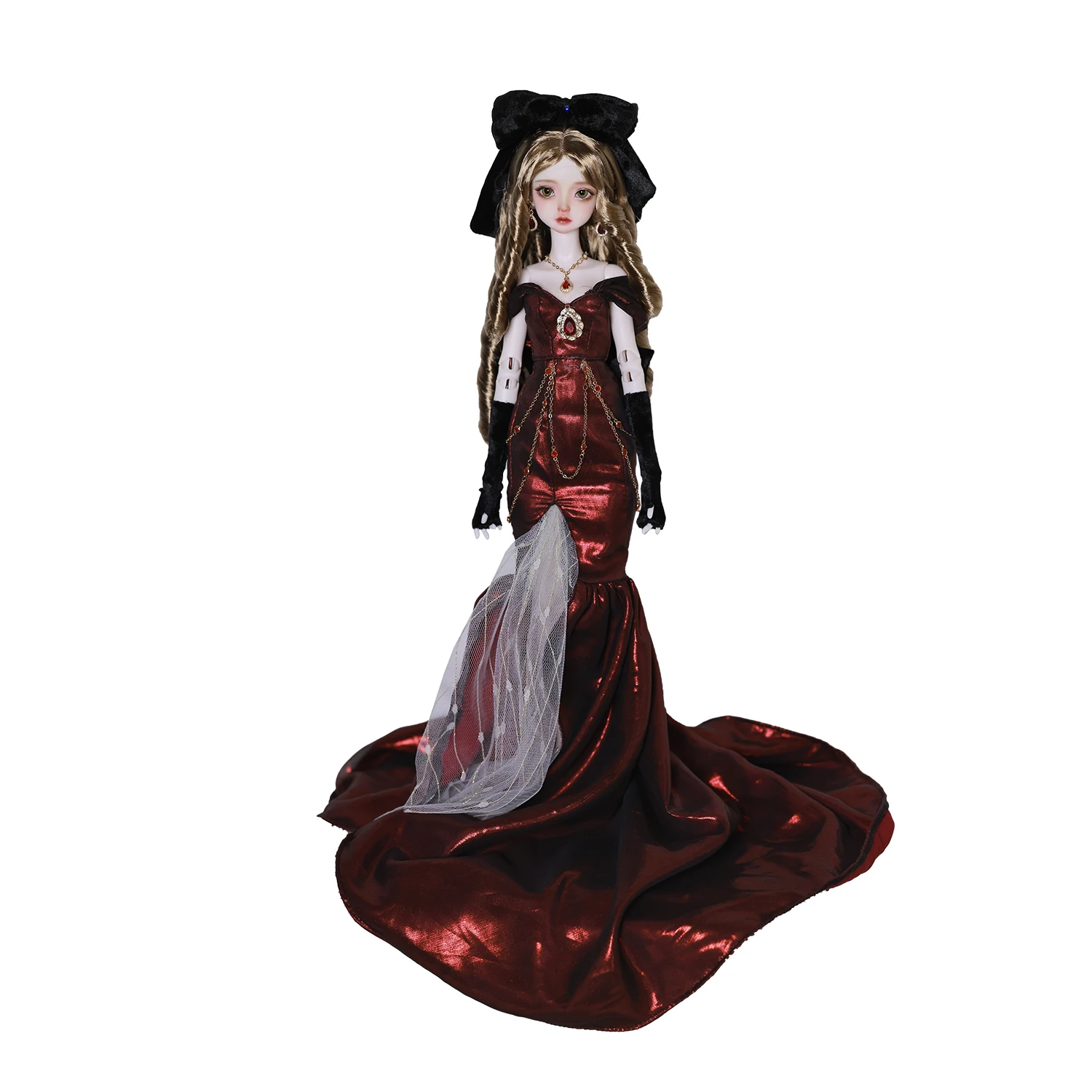 Joybjd 1/4 Beeno BJD Full Set E Princess in Red Mermaid Dress Resin Art Toy Ball-Jointed Doll view 6
