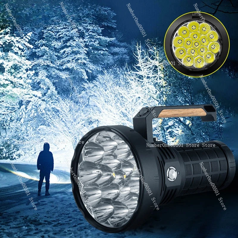

High Power Bright Handheld Lantern 16 LED Fan Forced Cooling Searchlight Patrol Spotlight