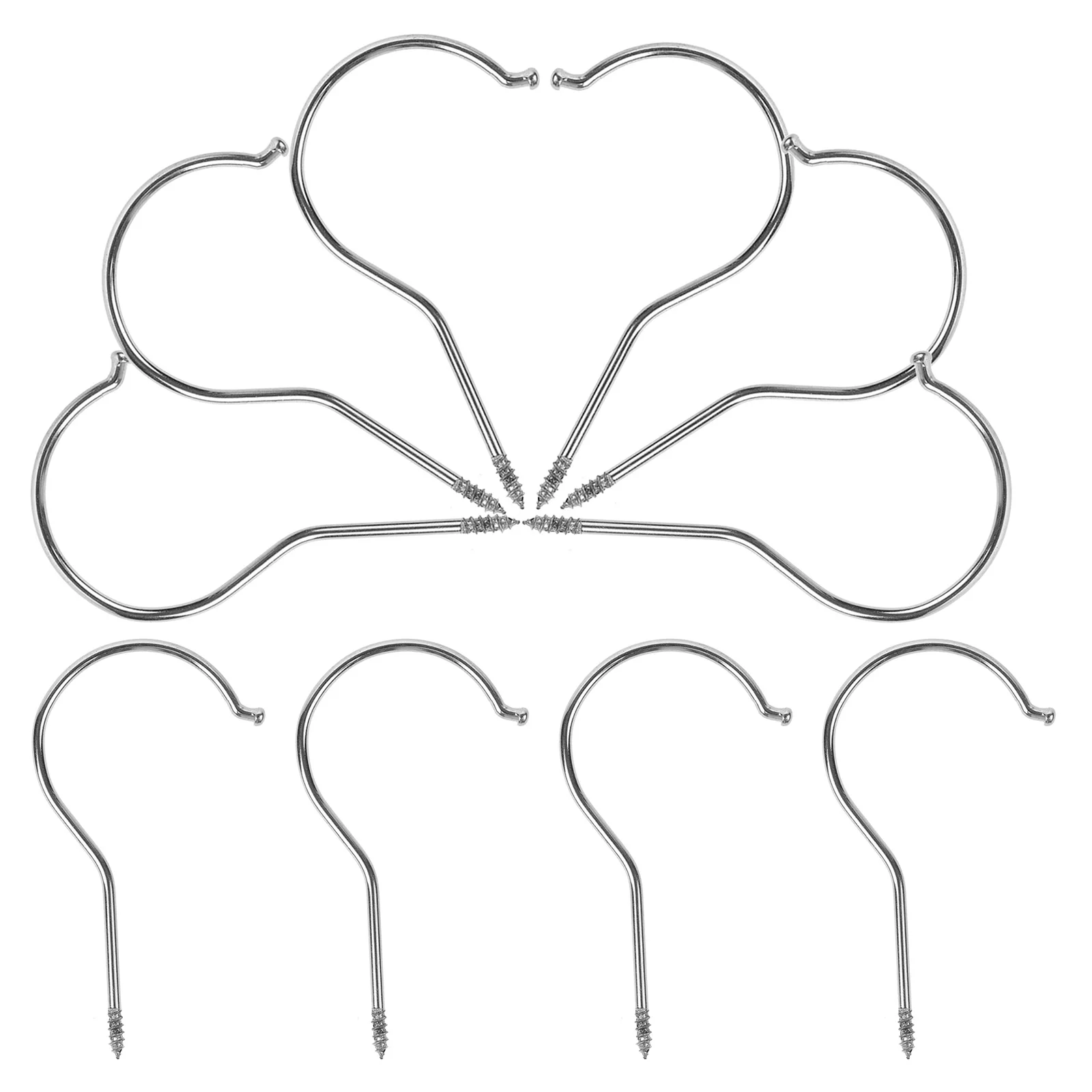 

10Pcs Plastic Pants Clip Hook Rustproof Metal Screw-in Hooks for Hanging Cups Keys Pans Plants Crafts Cable Chain Fixing