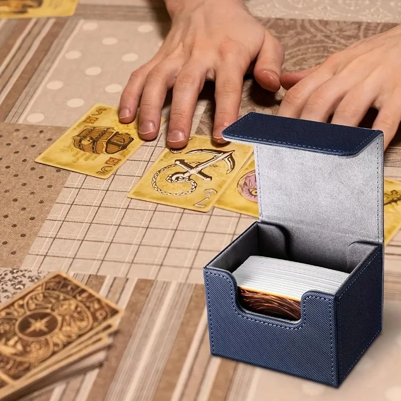 100+ صندوق بطاقات توصيل جانبي قابل للطي، صندوق تخزين بطاقات كوكب جلدي، صندوق بطاقات محيطي للعبة، صندوق بطاقات تخزين لعبة كينج #3