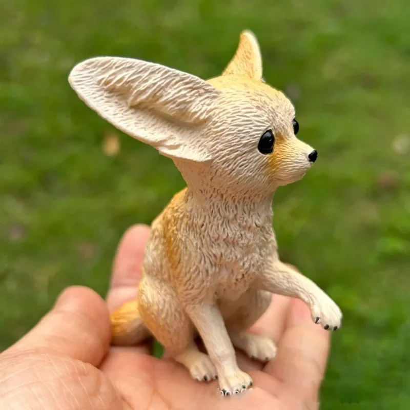 Realistic Figurine Set of Wild Animal Models Featuring Fennec Fox and Fennec Fox Ears for Children\'s Toy Display