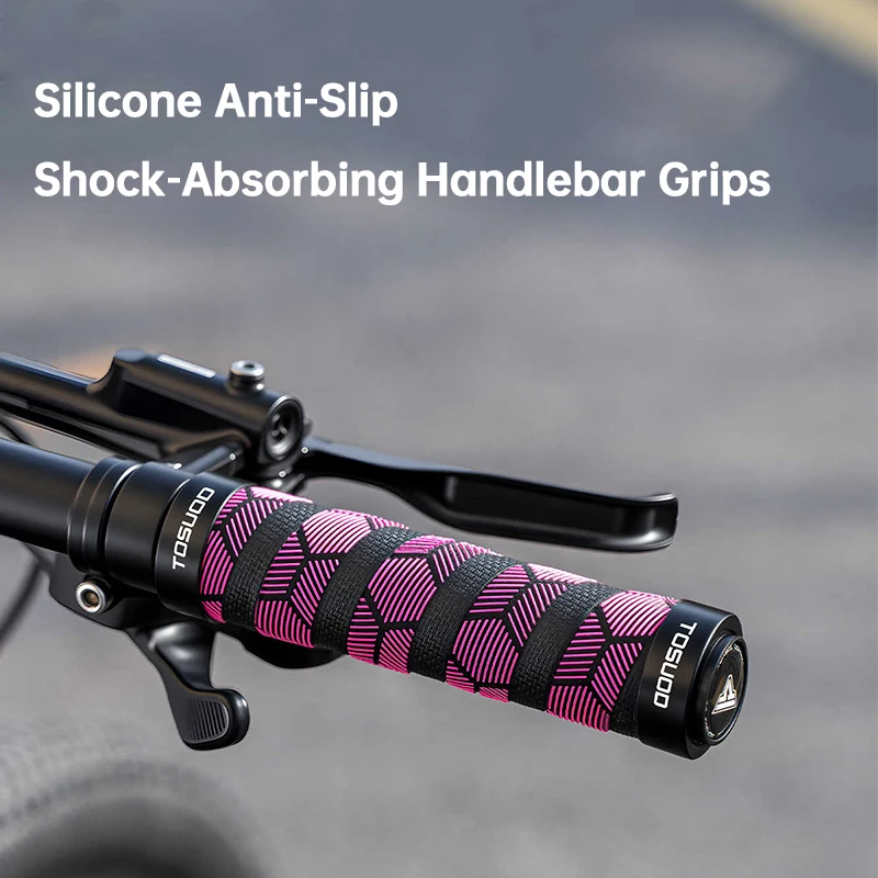 3D Silicone Bicycle Grips Aluminum Double Lock Anti-Slip Shock MTB Cuffs Mountain Bike Grips Cycling