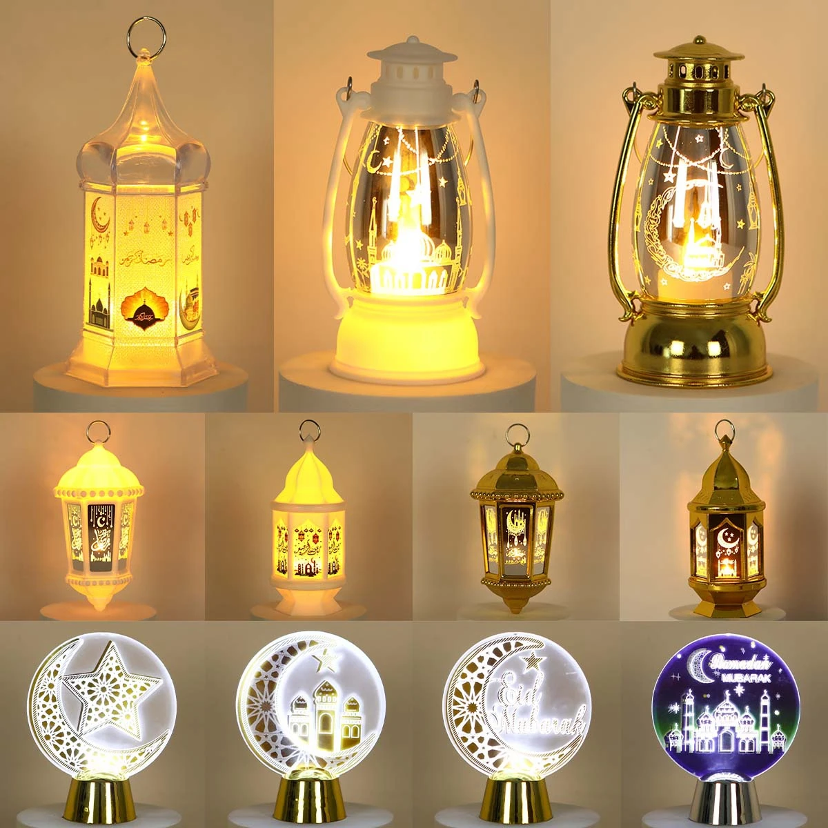 EID Mubarak Lantern LED Wind Lights Ramadan Decoration 2025 Islamic Muslim Party Decor Ramadan Kareem EID Al Adha Lights Decor