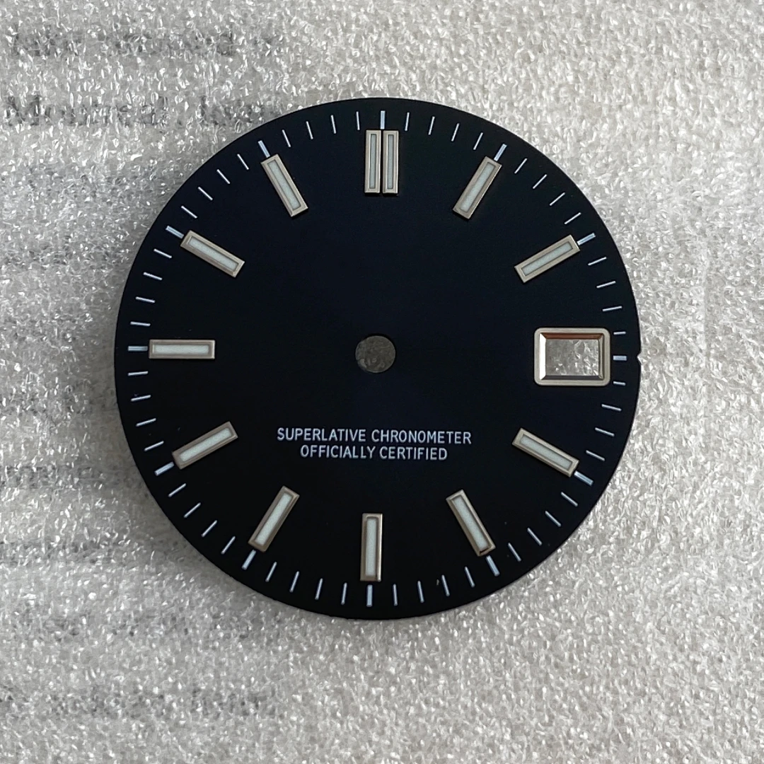 28,5 мм NH35 циферблат Sunburst nail S циферблат зеленый светящийся циферблат подходит для NH35 NH36 механизм модифицированные часы аксессуары