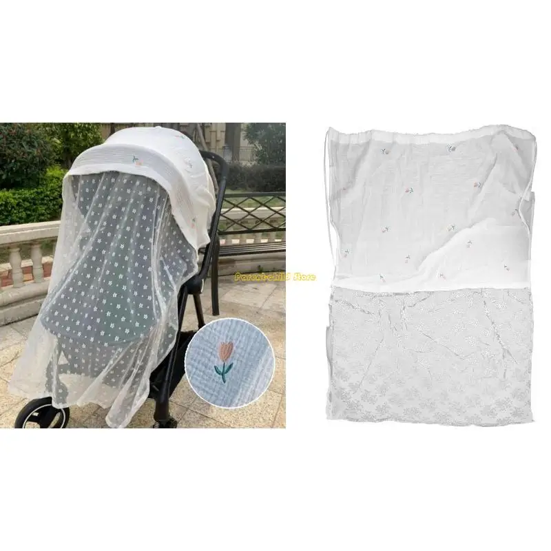 

WXTD Baby Stroller Cover Gauze Sunshade Windshield Sunscreen Curtain Breathable Mesh Mosquitoes Net