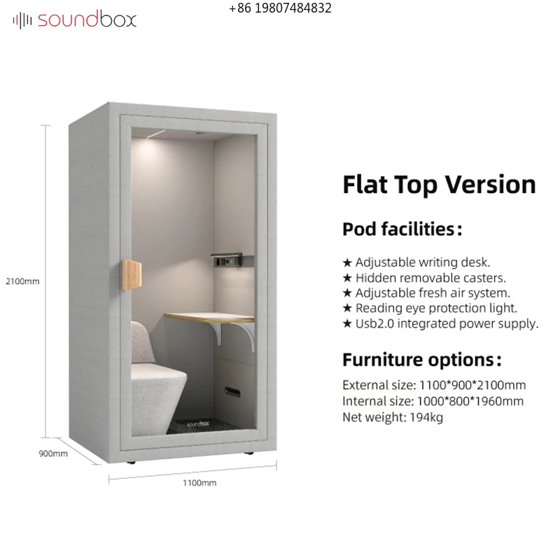 Telephone House Work Pods Soundbox Modular Sound Proof Office Conference Soundproof Phone Booth
