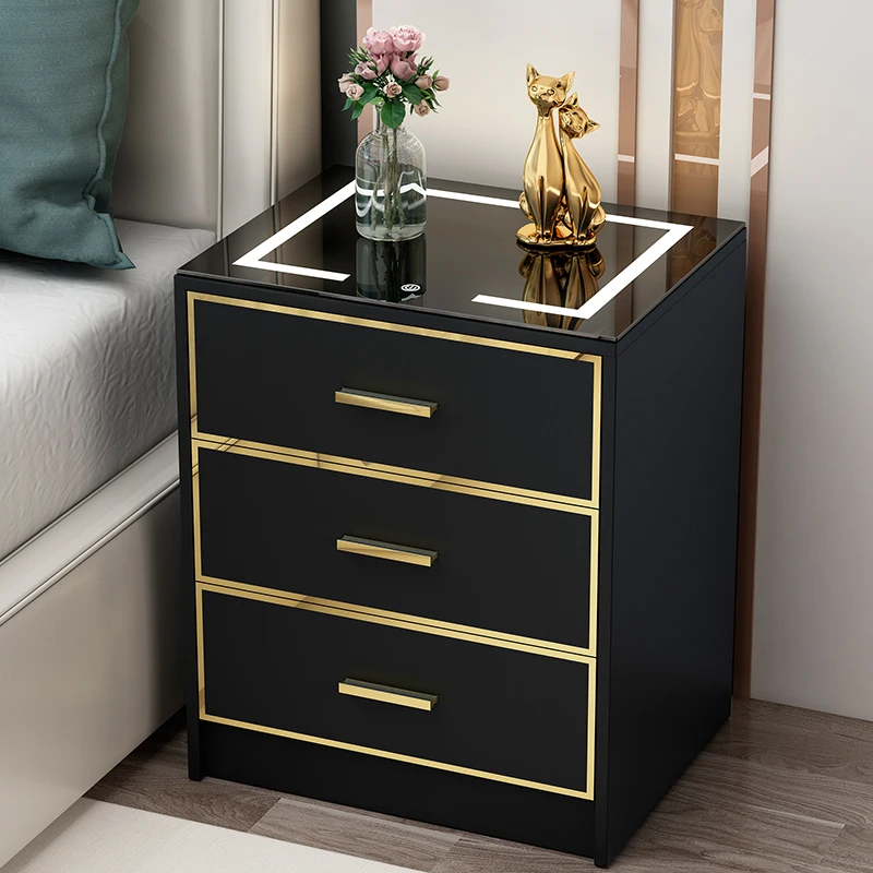 Console Living Room Bedside Table Dressers Cabinets Headboards Bedside Table Smart Comodini Camera Da Letto Bedroom Furniture47