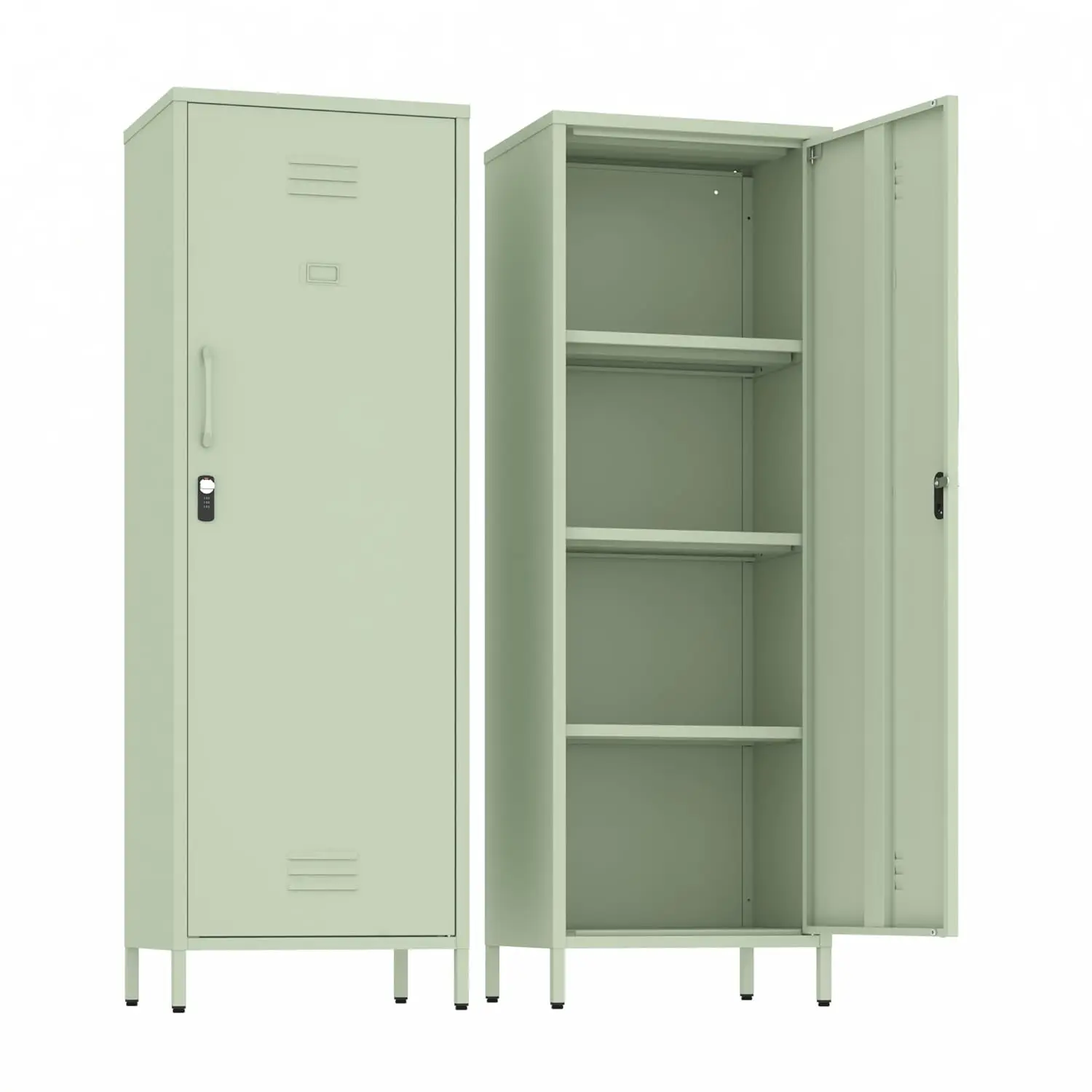 

Lockable Metal Storage Cabinet with Removable Shelves for School Gym Pantry Kitchen, Customized
