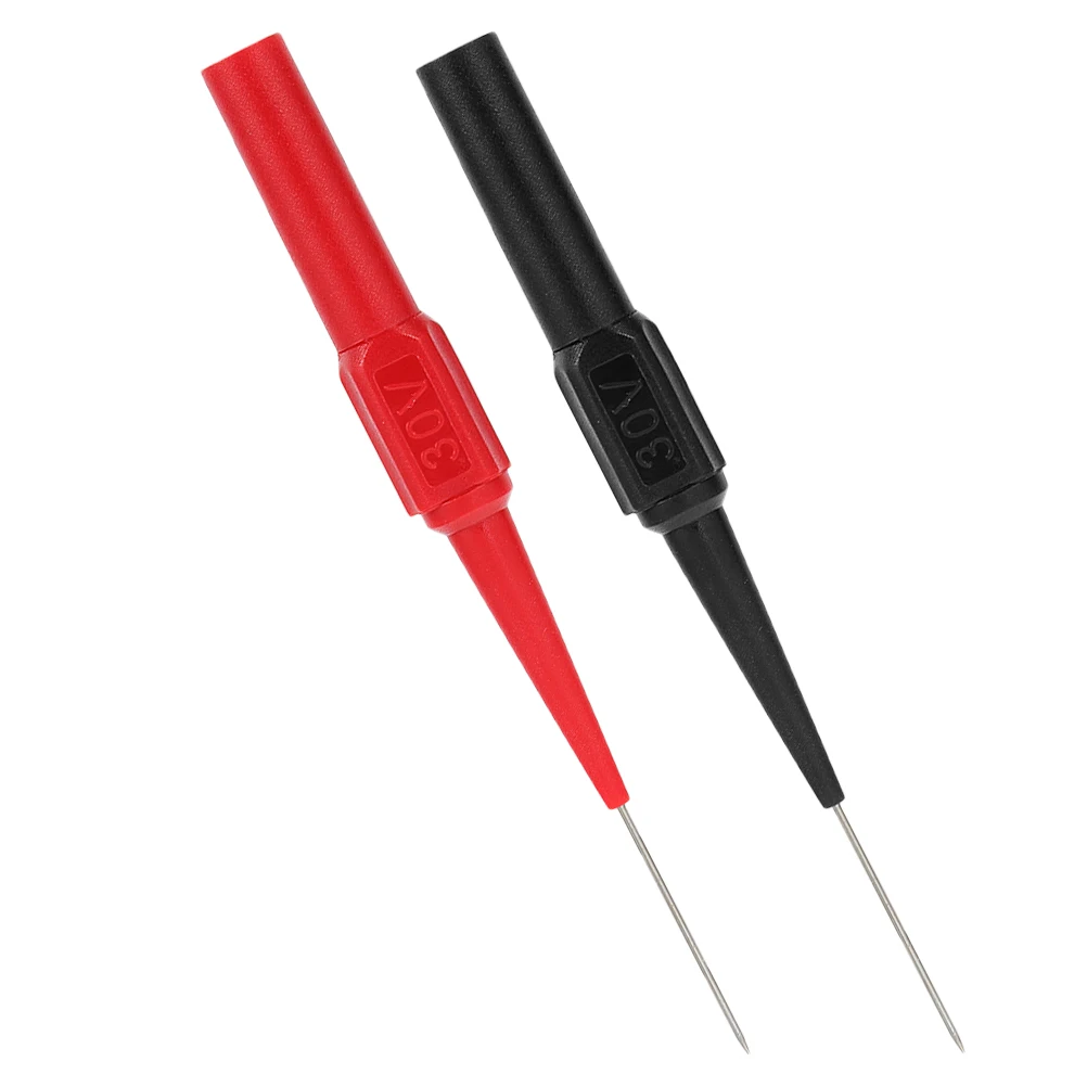 

2pcs Automotive Circuit Tester Blue Coil Probe Car Voltage Meter Copper Back Kit Wire Piercing Probe Pins Multimeter Test Lead