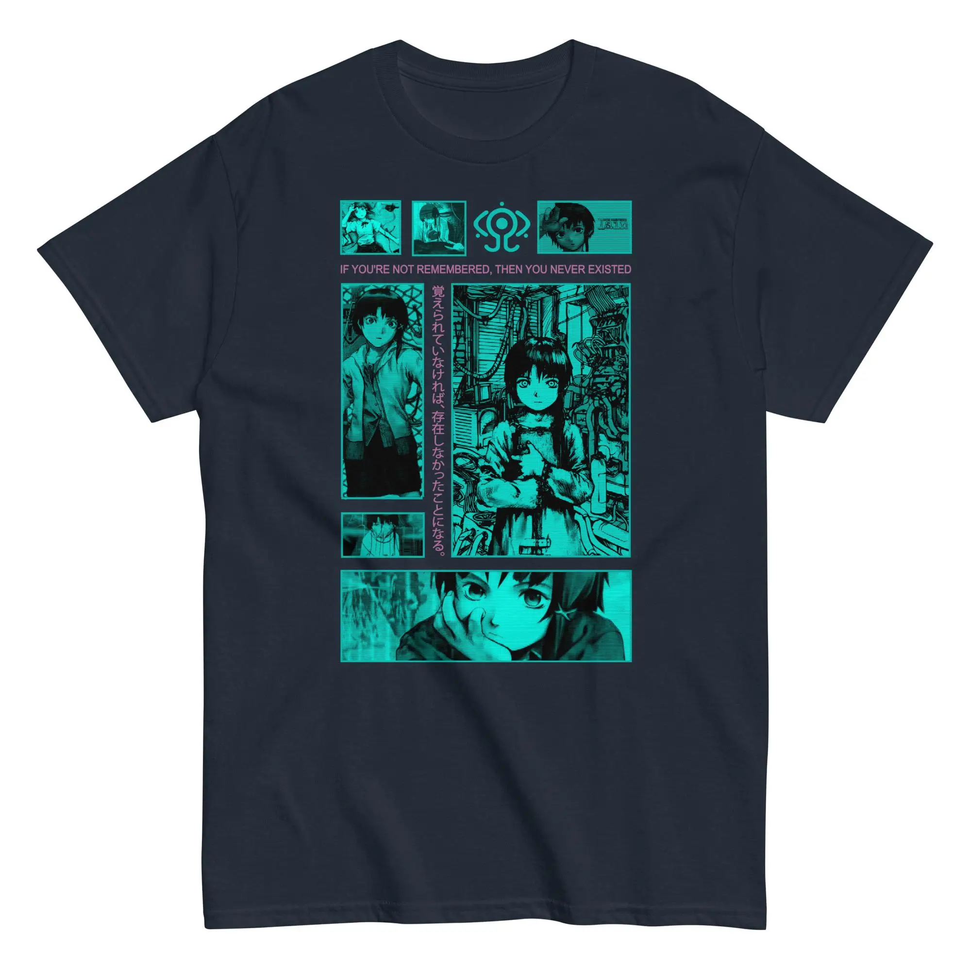 Lain قميص التجارب التسلسلية Lain المحملة 90s أنيمي الجرافيك المحملة مانغا عاشق هدية تي شيرت الصيف تي شيرت رجالي طاقم الرقبة القطن المحملة