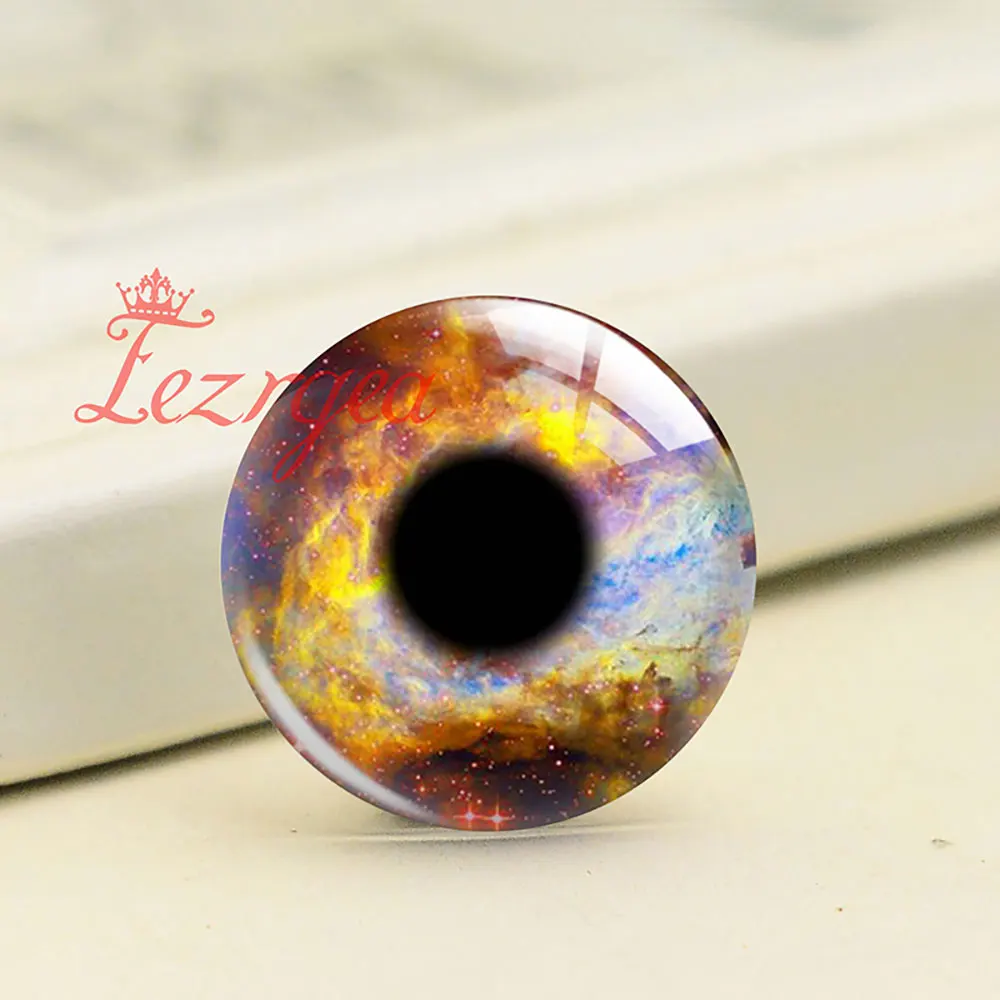 Round Science Fiction Iris Eyeball Pupil Eyes Toy Doll Ragdoll Photo Glass Cabochon Flatback Demo Cameo For Diy Jewelry Making