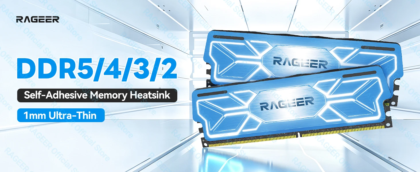 RAGEER Speicher-RAM-Kühler Armor Computer Selbstklebender Speicher-Kühlkörper PC-RAM für DDR2/DDR3/DDR4/DDR5 Ein- und Doppelseitiger RAM – Detail 2