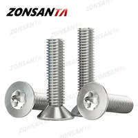 ZONSANTA M1.4 M1.6 M2 M2.5 M3 M4 M5 M6 M8 Six Lobe Torx Flat Countersunk Head Screw 304 Stainless Steel Plum blossom Bolt GB2673