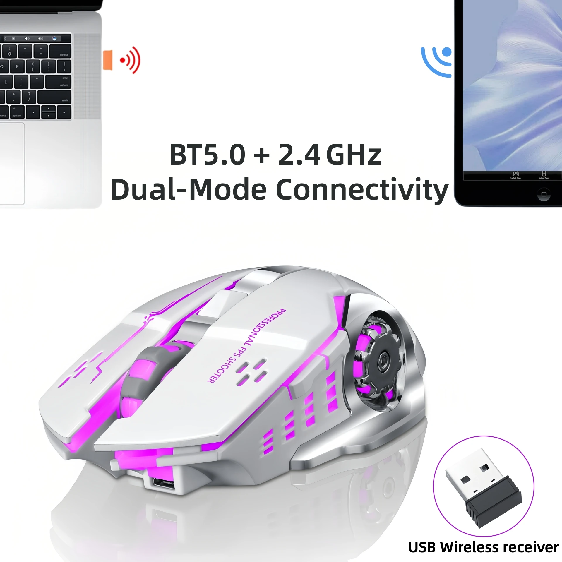 Souris sans fil Bluetooth RGB  - Gaming Console Ipad avis et prix