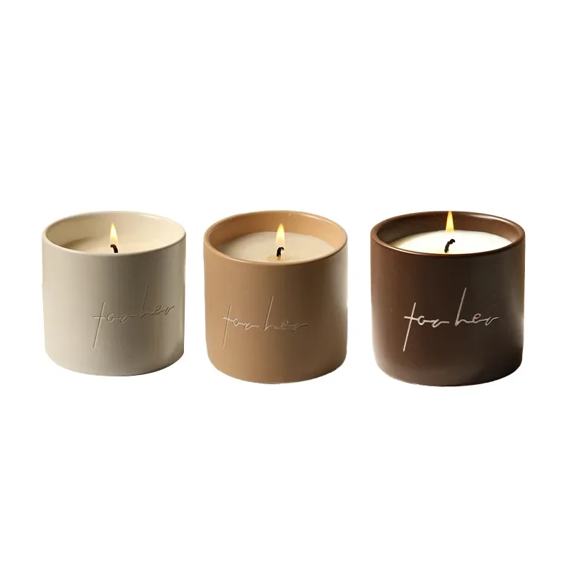 New scented candles Nordic style simple high-end bedroom decoration ornament candle cup diffused soybean wax fragrance