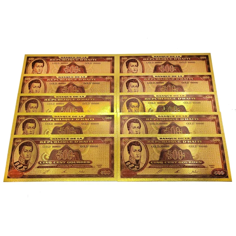 2024  colorful banque de la New Style gold foil banknotes cinq cent gourdes dedicate Commemorative collection money 500 Dollars