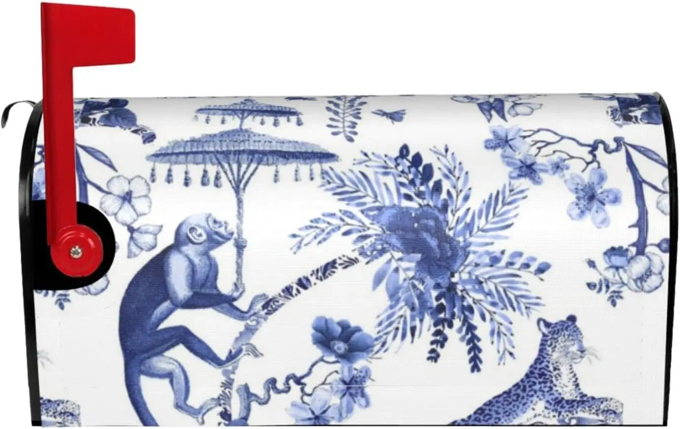 Chinoiserie Whimsy Blue and White Mailbox Covers Standard Size Letter Post Box Cover Wrap Decoration Welcome Home Garden Outdoor