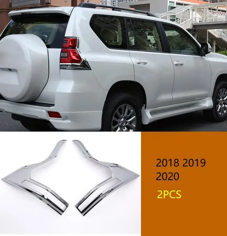 For Toyota Land Cruiser 150 Prado LC150 FJ150 2014 -2017 2018-2020 Taillight Cover Rear Light Trim Chrome Car-Styling Accessorie