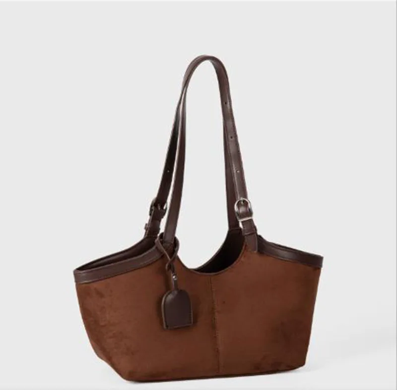 

Autumn Winter Women's Suede Bag Shoulder Handbag Large Capacity Single Tote Bag Handbag Luxury Designer Bag