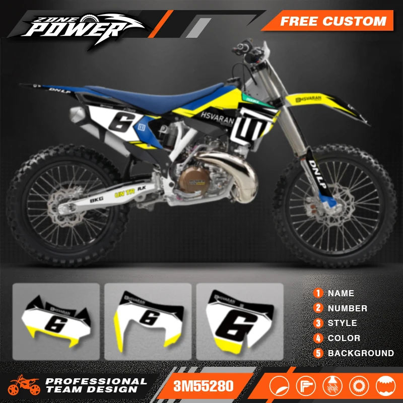 Powerzone Motorcycle Graphics background Decals Sticker Kits for Husqvarna TC FC 2014 2015 TE FE 2014 2015 2016 125-450cc 41