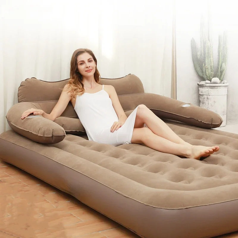 Inflatable mattress with electric inflatable pump home outdoor portable inflatable beds