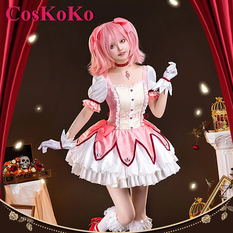 CosKoKo Kaname Madoka Cosplay Anime Puella Magi Madoka Magica kostium wspaniały strój bojowy impreza z okazji Halloween odzież do odgrywania ról