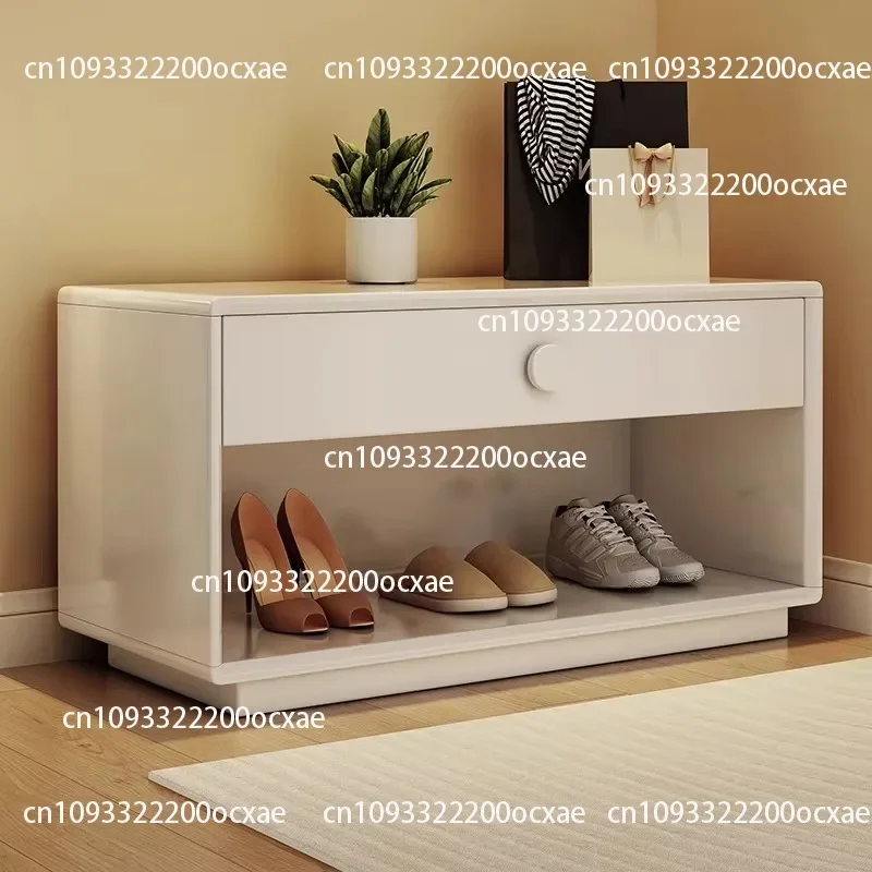 Solid wood entrance stool, integrated shoe cabinet with drawers, used for stool shoe rack in the doorway of the family