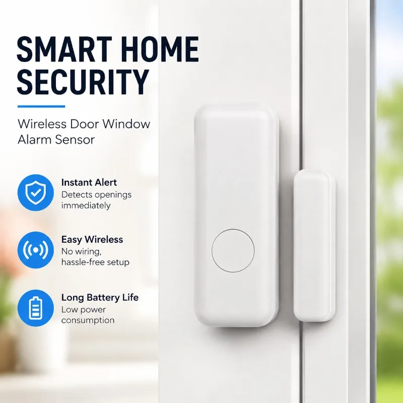 

Home Anti-theft Magnetic Contact Alarm Wireless Door Window Induction Sensor Detector Portable Security Accessory for Indoor