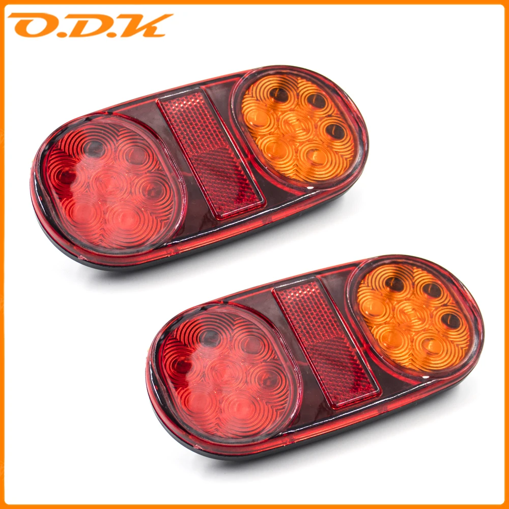 

12V 24V 2Pcs Waterproof 12 LED Tail Rear Lamps Pair Boat Trailer Rear Parts for Vans Lorry Caravans Car Truck Turn Signal Light