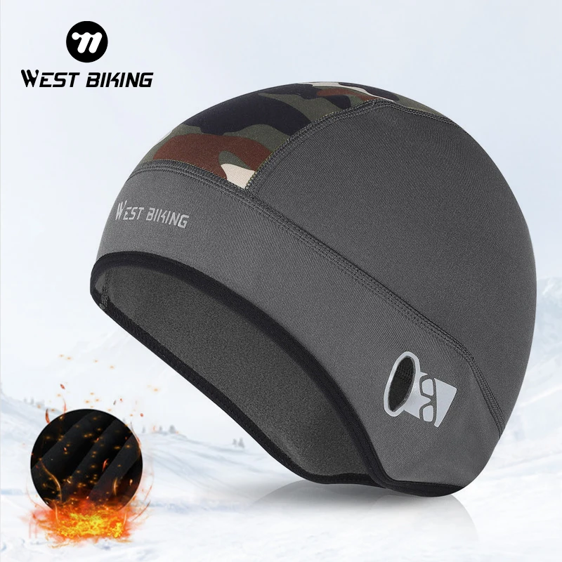 WEST BIKING sport zimowy czapka rowerowa oddychająca odprowadzająca wilgoć termiczne czapki rowerowe podszewka na kask Outdoor kolarstwo sportowe czapka z daszkiem do biegania