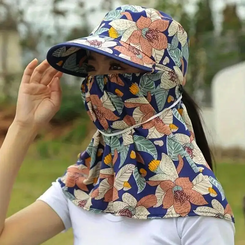 1PC UV Protection Sun Hat Breathable Bicycling Hunting Ear Flap Face Neck Protective Cover Leisure Outdoor Fishing Cap Women