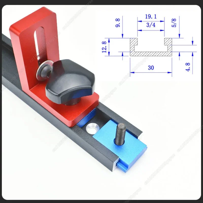 Woodworking T Slot Miter Track Fence Stop T-track Slot Sliding Connector Miter Track Stop Chute Locator Table Saw Rail Connector