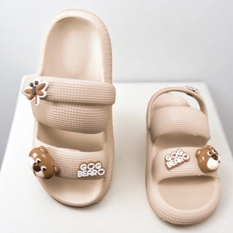 Women Slippers Home Indoor Cute Style Bathroom Beach Play Thickened Clouds Soft Sandals EVA Summer Ladies Shoes Cute Bear