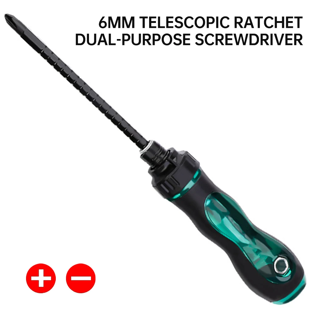 Multipurpose Dual Purpose Telescopic adjustable length Magnetic Screwdriver Cross Straight Household Non Slip Screwdriver