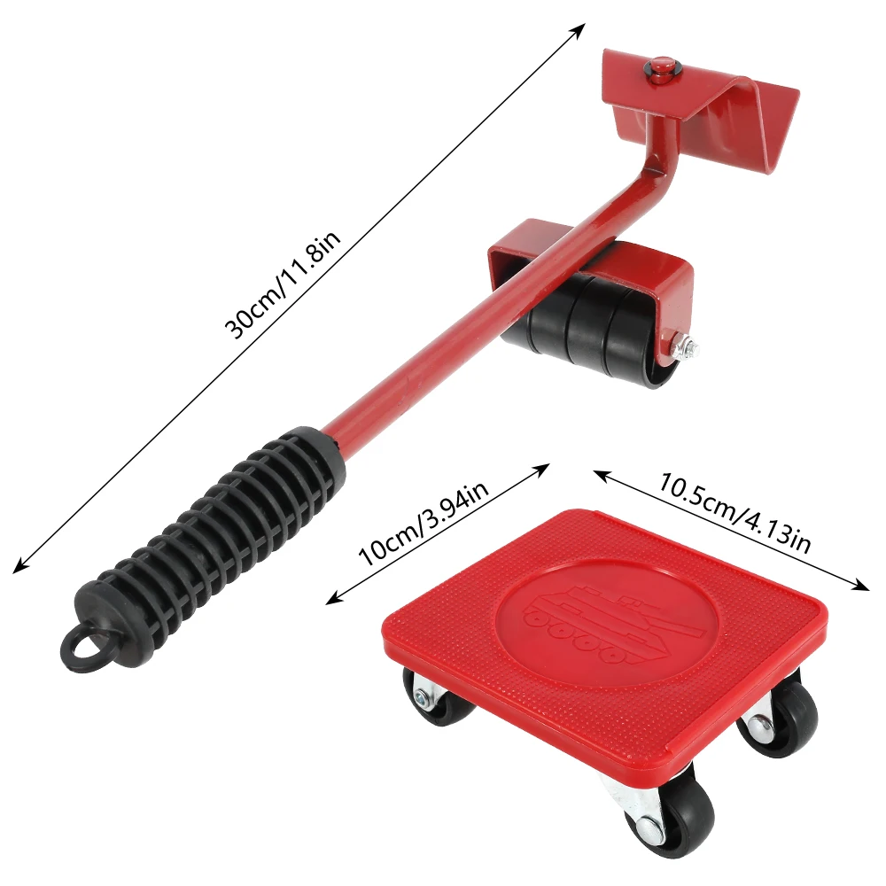 Furniture Mover Set Portable Furniture Mover Tool Labor-Saving Transport Lifter Heavy Stuffs Moving Wheel Roller Bar Hand Tools