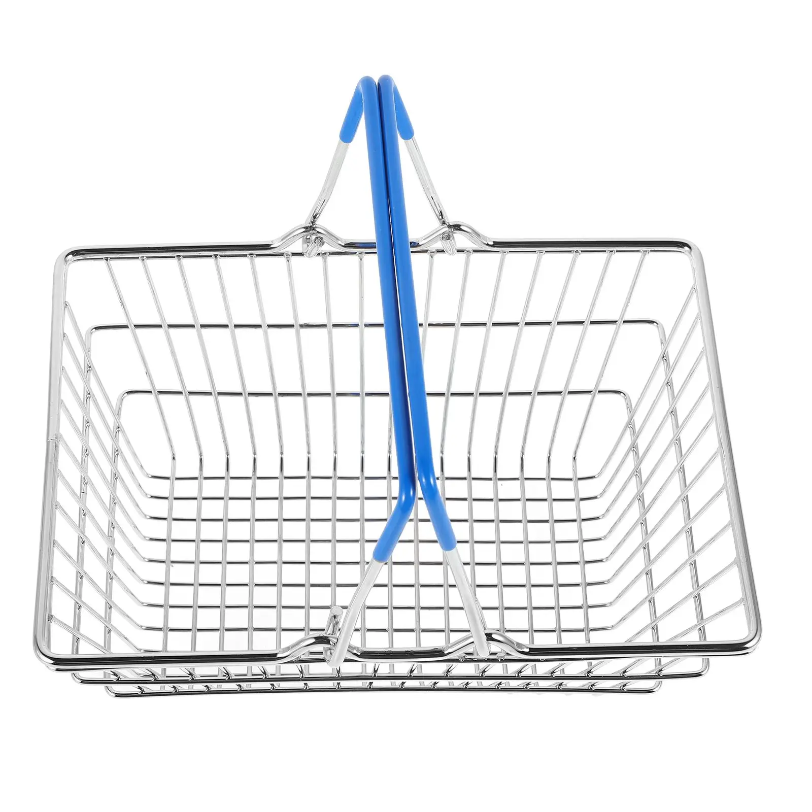 

Mini Shopping Basket Kids Metal Toy Foldable Cart Storage Jewelry Makeup Stationery Small Baskets Handles