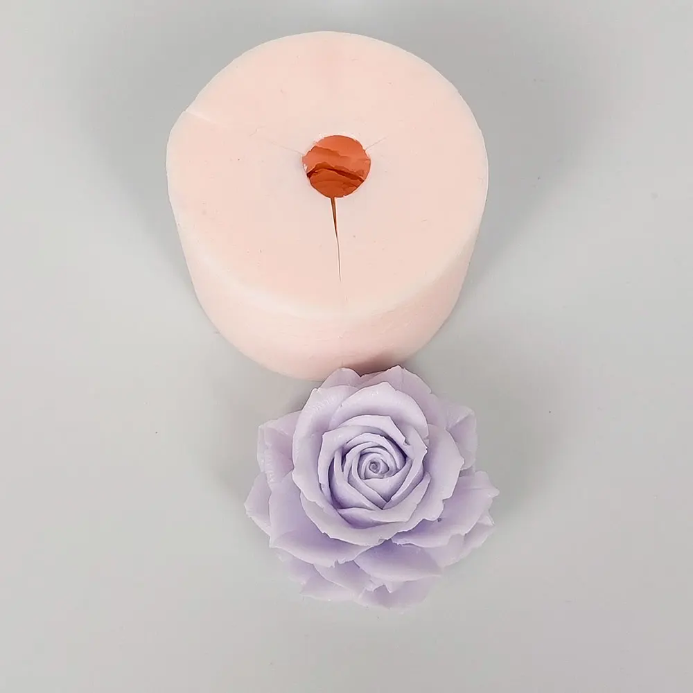 3D Rose Flower Shape Candle Silicone Mold Fondant Cake  Soap Mould DIY Aromatherarpy Household Decoration Craft Tools HC0629