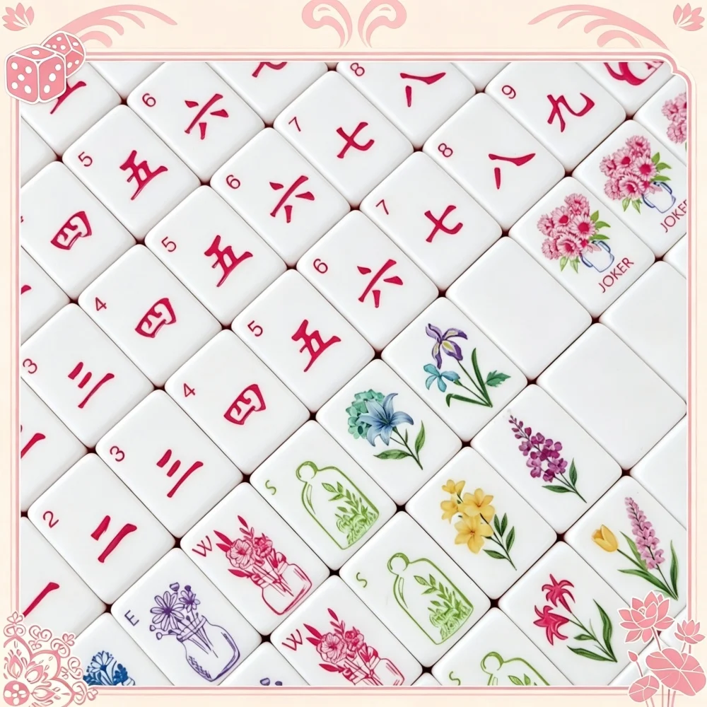 US Warehouse 160pcs Engraved American Mahjong Set 4-Layer Acrylic Mahjong Game Tiles Travel Mah Jongg Sets Home & Travel Gifts